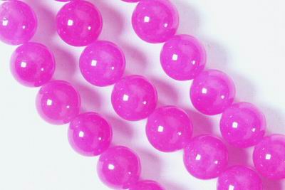 Glamorous Dark Fuschia Jade Beads - 8mm