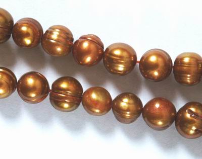 Majestic Bronze-Gold Pearl Strand - 9mm