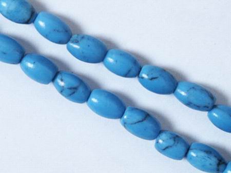 Beautiful Blue Turquoise Barrel Bead Strand