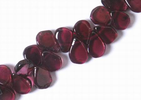 122 Natural Garnet Teardrop Beads 6mm x 4mm - Top Drill