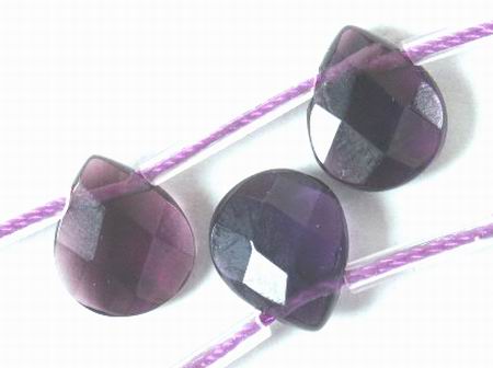 Purple Faceted Briolette Quartz Bead Strand