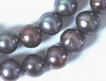 Huge Black Chinese Pearl Bead Strand - 11mm