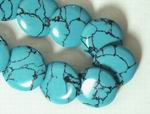 Large Gleaming Turquoise Disc Beads