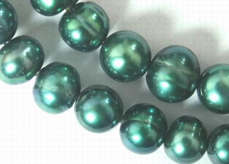 Beautiful 8mm Dark-Green Pearl Strand