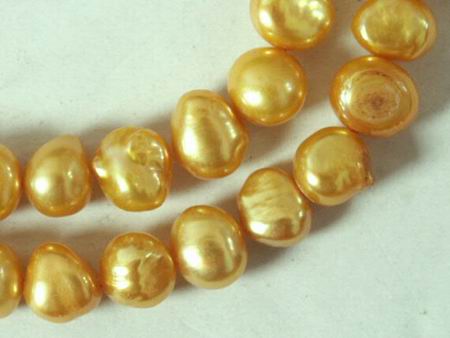 Ingot Gold Potato Pearl Strand - 8mm