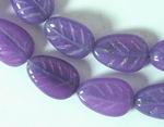 Unusual Purple Jade Leaf Bead Strand
