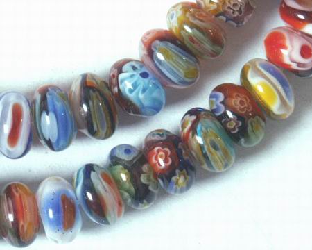 Colorful Lampwork Rondelle Beads