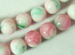 Large Pink, White, & Green Jade Bead Strand