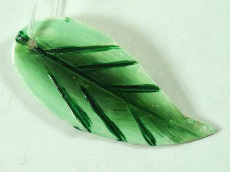 Green Leaf Mother-of-Pearl Beads - Unusual!