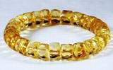 Glittering Faceted Citrine Drum Bead Bracelet