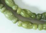 Unusual Serpentine Jade Carved Column Beads