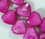 Pink Mother-of-Pearl Heart Bead Strand