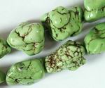 Chunky Green Gaspeite Nugget Beads