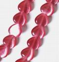 Beautiful Pink Catseye Heart Bead Strand