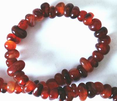 Red  Carnelian Heishi Bead Strand - for confidence