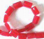 Seductive Ruby  Red Jade Cushion Beads -10mm