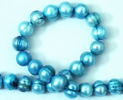 Aquamarine Deep-Sea-Blue Pearl Beads