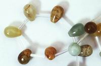 Flower Jade Teardrop Jasper Bead Strand