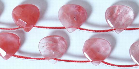 Intimate Cherry Quartz Faceted Briolette Beads