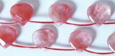 Intimate Cherry Quartz Faceted Briolette Beads