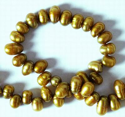 Royal Gold 8mm Top-Drill Pearl Strand