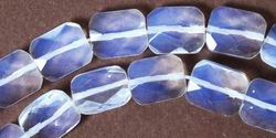Striking Opalite Moonstone Faceted Brick Beads - With Romantic Blue Shimmer