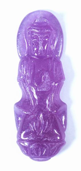 Lavender Jade Quan Yin Goddess of Mercy Pendant