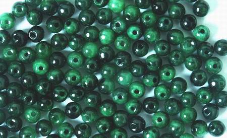 100 Dark Forest Green Chinese Jade Beads - 6mm or 8mm