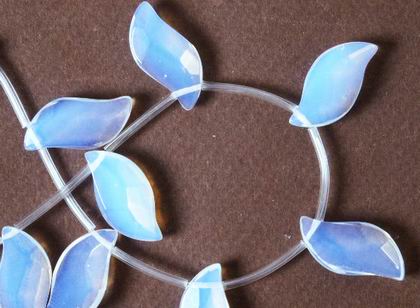 Unusual Opalite Moonstone Leaf Beads