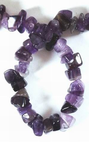 Long 32-inch Large Amethyst Chunk Bead Strand