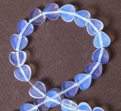 Beautiful Heart Opalite Moonstone Bead Strand