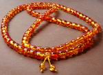 Long Chinese Amber Mala Necklace - large 15mm beads
