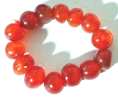 Large Chunky 12mm Carnelian Bead Bracelet