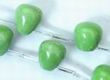 Pea-green Gaspeite Teardrop Beads