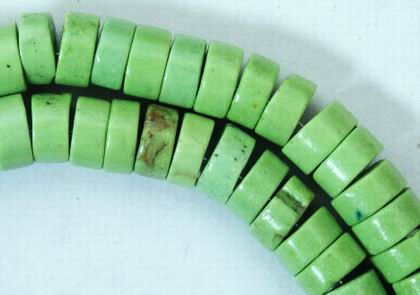 Pea-green Gaspeite Heishi Bead Strand