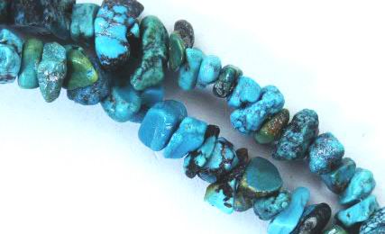 Genuine Chinese Turquoise Chips - Long 32-in strand