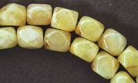 Faceted Yellow Jade Nugget Bead Strand