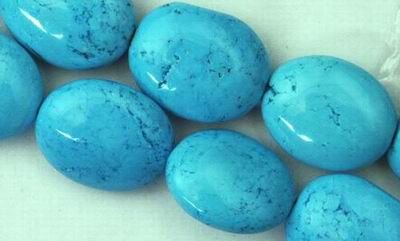 Gorgeous Turquoise Oval Chunk Beads - Hefty!