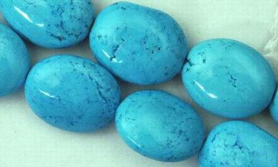 Gorgeous Turquoise Oval Chunk Beads - Hefty!