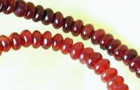 69 Deep-Red Carnelian Rondelle Beads  10mm- confidence!