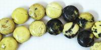 Chinese Yellow Turquoise Button Bead Strand