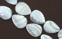 Beautiful Mother-of-Pearl Leaf Bead Strand