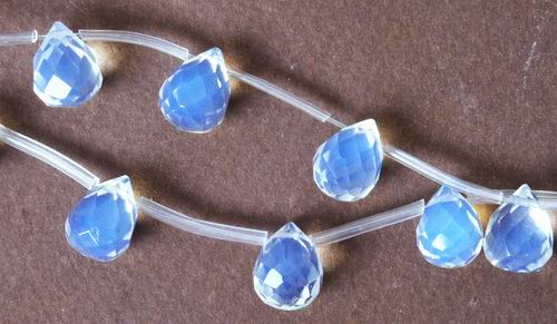 Sparking Fac Opalite Moonstone Teardrop Bead Strand