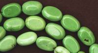 Flat Oval Green Gaspeite Bead Strand