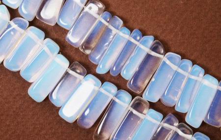 Slinky Long Fancy Drop Opalite Moonstone Beads