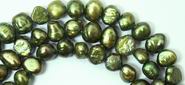 Golden Green 6mm Biwa Pearl Strand