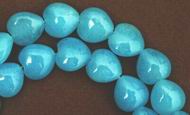 Sky-Blue Jade Heart Bead Strand