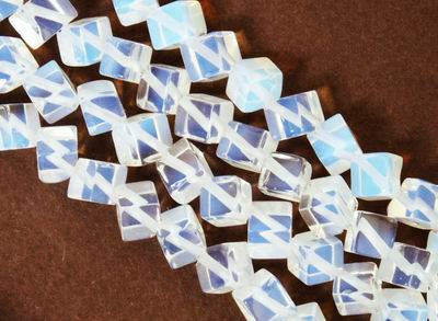 Unusual Rhombus Opalite Moonstone Beads