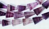 Rainbow Flourite Pyramid Bead Strand - powerful healer