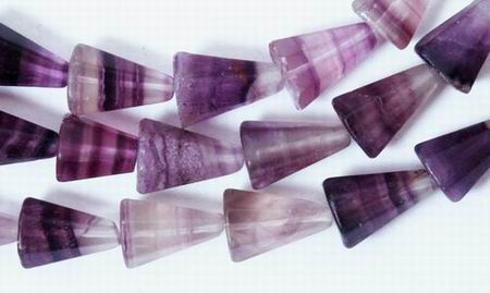 Rainbow Flourite Pyramid Bead Strand - powerful healer